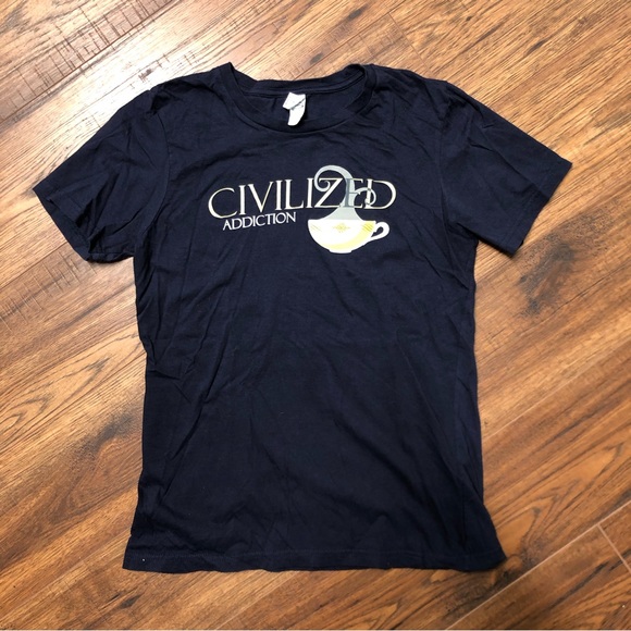 Shirt.Woot Other - DONATED Civilized Addiction Coffee Tea Shirt Woot T Shirt Tea Cup Small Blue